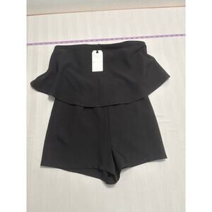 Leith Black Off Shoulder Foldover Romper Women’s